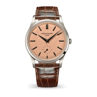 Patek Philippe Calatrava New 2025 Release 6196P Calatrava Salmon Dial Platinum - WatchesOff5thWatch